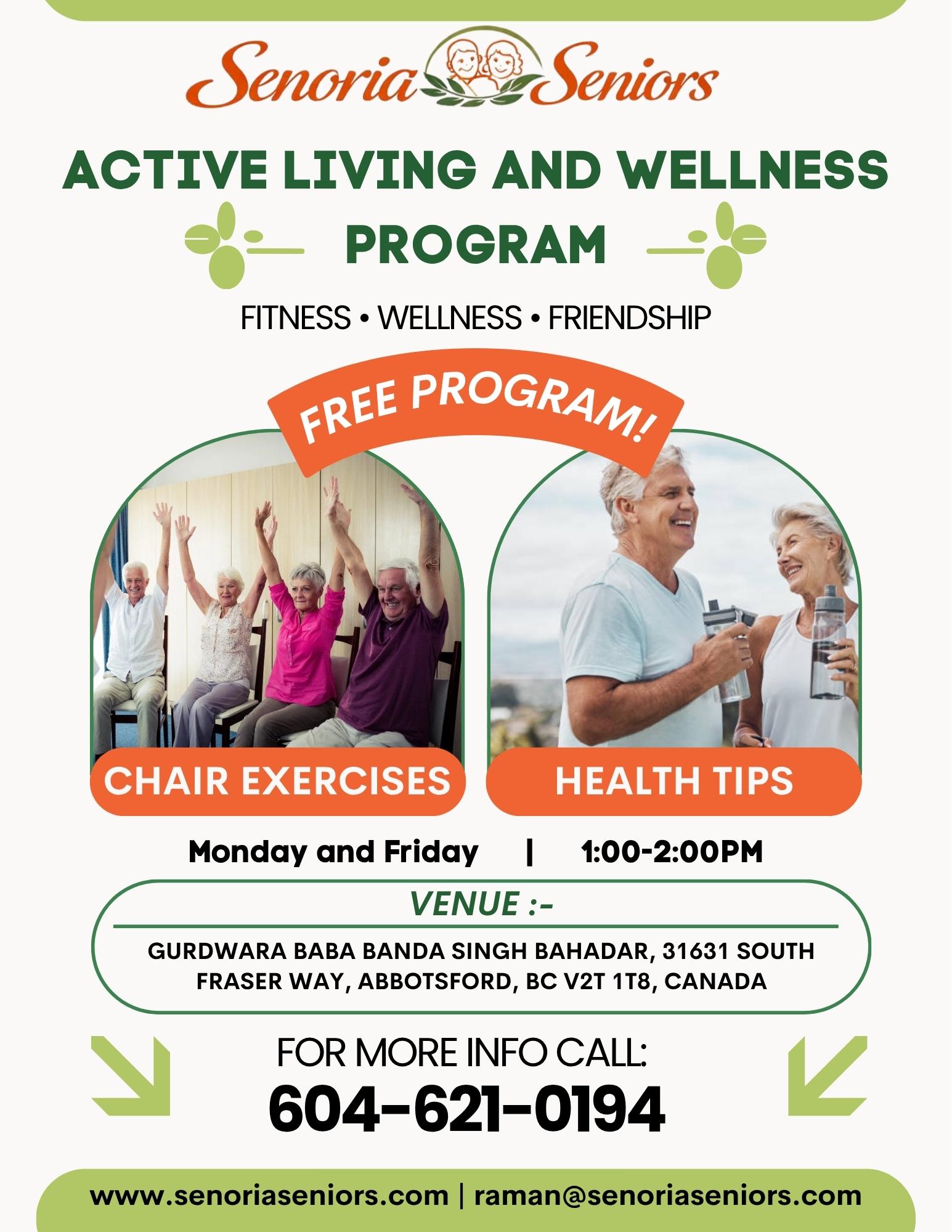 Active Living and Wellness Program poster